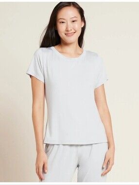 BOODY Bamboo Light Blue Gray Short Sleeve Scoop Neck Tee